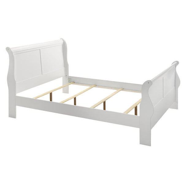 Louis Philippe Wood Queen Sleigh Bed White - 204691Q