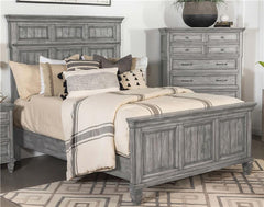 Avenue Wood Eastern King Panel Bed Weathered Grey - 224031KE