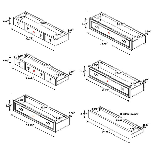Alderwood 5-piece California King Bedroom Set French Grey - 223121KW-S5