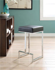 Gervase Square Counter Height Stool Black and Chrome - 105253