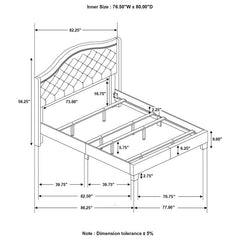 Sonoma Upholstered Eastern King Wingback Bed Beige - 310073KE