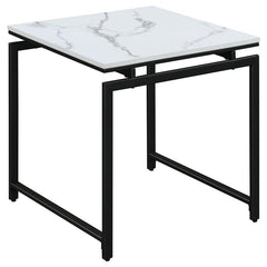 Clark 3-piece Faux Marble Top Coffee Table Set White - 708153