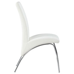 Bishop Upholstered Side Chairs White and Chrome (Set of 2) - 121572