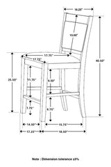Dewey Upholstered Counter Height Chairs with Footrest (Set of 2) Brown and Walnut - 115209