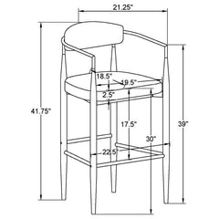 Tina Metal Pub Height Bar Stool with Upholstered Back and Seat Beige (Set of 2) - 121187