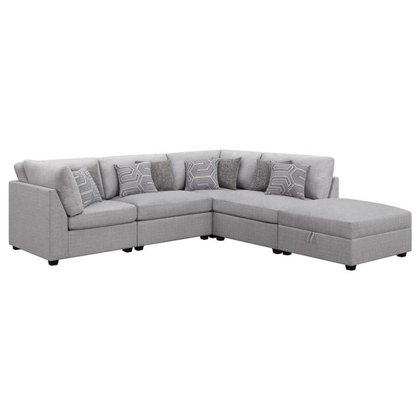 Cambria 5-piece Upholstered Modular Sectional Sofa Grey - 551511-S5B