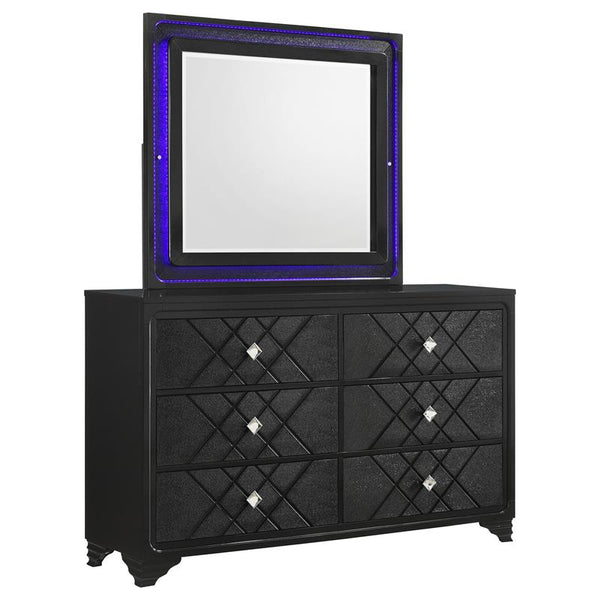 Penelope 6-drawer Dresser with Mirror Midnight Star - 223573M