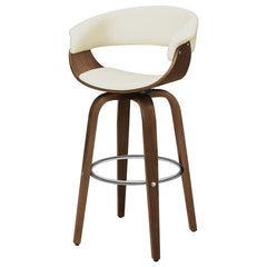 Zion Upholstered Swivel Bar Stool Walnut and Ecru - 100206