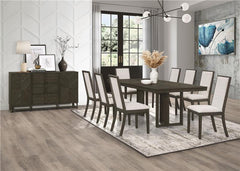 Kelly Upholstered Solid Back Dining Side Chair Beige and Dark Grey (Set of 2) - 107962
