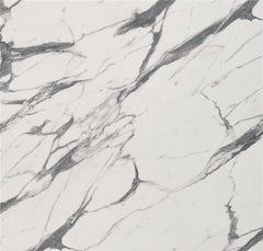 Stevie Rectangular Faux Marble Top Dining Table White and Black - 115111WG