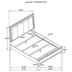 Kieran Wood Queen LED Panel Bed Grey - 224741Q