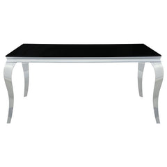 Carone Rectangular Dining Table Chrome and Black - 105071