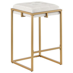 Nadia Square Padded Seat Counter Height Stool (Set of 2) Beige and Gold - 183645