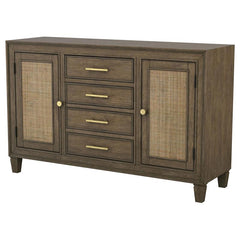 Matisse 4-drawer Dining Sideboard Buffet Cabinet with Rattan Cabinet Doors Brown - 108315