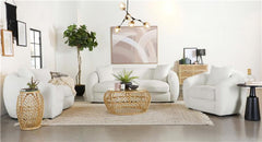 Isabella Faux Sheepskin Upholstered Loveseat Natural - 509872