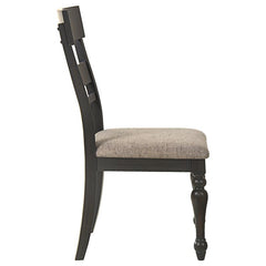 Bridget Ladder Back Dining Side Chair Stone Brown and Charcoal Sandthrough (Set of 2) - 108222