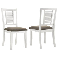 Appleton Ladder Back Dining Side Chair White and Brown (Set of 2) - 110412