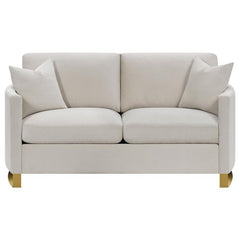 Corliss 2-piece Upholstered Arched Arm Sofa Set Beige - 508821-S2
