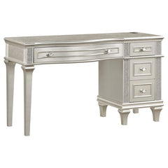 Evangeline 4-drawer Vanity Set with Stool Silver Oak - 223397-SET