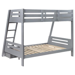 Trisha 2-drawer Wood Twin Over Full Bunk Bed Grey - 460562TF