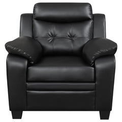 Finley Upholstered Padded Arm Tufted Accent Chair Black - 506553