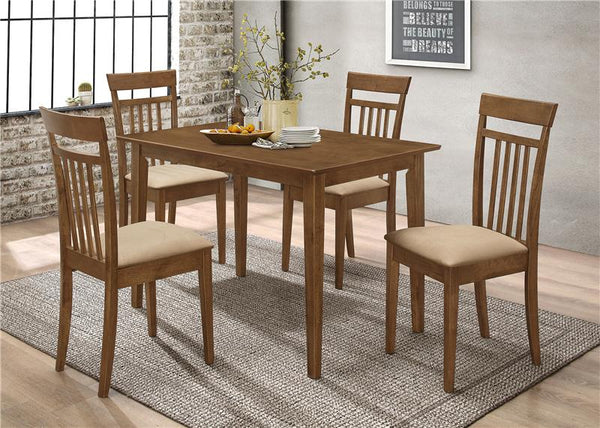 Robles 5-piece Dining Set Chestnut and Tan - 150430