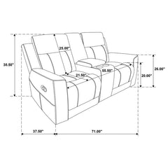 Brentwood 3-piece Upholstered Reclining Sofa Set Black - 610284-S3