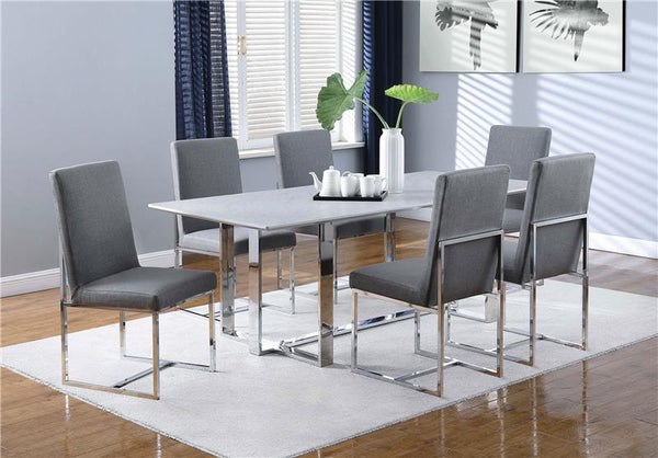 Mackinnon Upholstered Side Chairs Grey and Chrome (Set of 2) - 107143