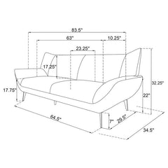 Acton Upholstered Flared Arm Sofa Teal Blue - 511161