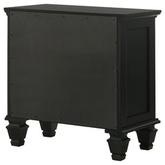 Sandy Beach 3-drawer Nightstand Black - 201322