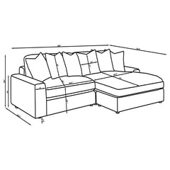 Blaine Upholstered Reversible Chaise Sectional Sofa Fog - 509900