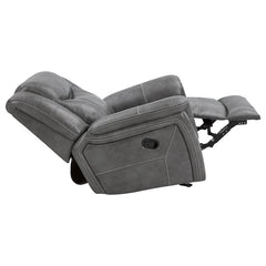 Conrad Upholstered Padded Arm Glider Recliner Grey - 650356