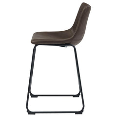 Michelle Armless Counter Height Stools Two-tone Brown and Black (Set of 2) - 102535