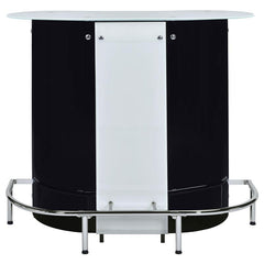 Lacewing 1-shelf Bar Unit Glossy Black and White - 100654