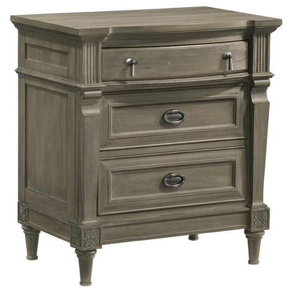 Alderwood 3-drawer Nightstand French Grey - 223122