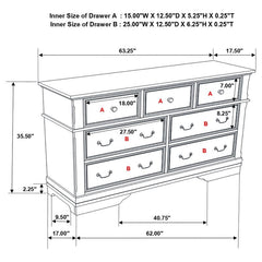 Cambridge 7-drawer Rectangular Dresser Cappuccino - 203193