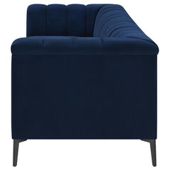 Chalet Upholstered Tuxedo Arm Tufted Sofa Blue - 509211