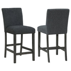 Alba Boucle Upholstered Counter Height Dining Chair Black and Charcoal Grey (Set of 2) - 123139