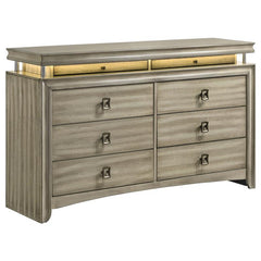 Giselle 5-piece Eastern King Bedroom Set Rustic Beige - 224391KE-S5