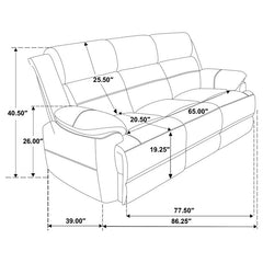Ellington 3-piece Upholstered Padded Arm Sofa Set Dark Brown - 508281-S3
