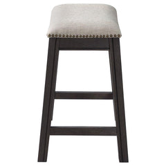 Elliston Backless Counter Height Saddle Bar Stool Dark Grey and Beige (Set of 2) - 121169