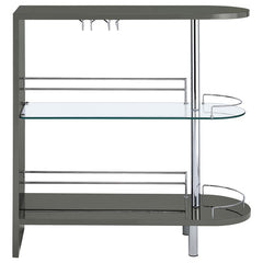 Adolfo 3-tier Bar Table Glossy Grey and Clear - 101073