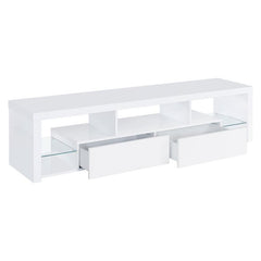 Jude 2-drawer Engineered Wood 71" TV Stand High Gloss White - 704251