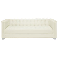Chaviano 4-piece Upholstered Track Arm Sofa Set Pearl White - 505391-S4