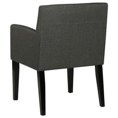Catherine Upholstered Dining Arm Chair Charcoal Grey and Black (Set of 2) - 106252