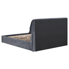 Laurel Upholstered Eastern King Panel Bed Dark Grey - 306041KE