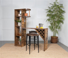 Alvaro Leather Upholstered Backless Bar Stool Antique Brown and Black (Set of 2) - 109079