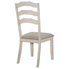 Ronnie Ladder Back Padded Seat Dining Side Chair Khaki and Rustic Cream (Set of 2) - 108052