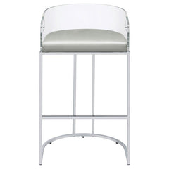 Thermosolis Acrylic Back Bar Stools Grey and Chrome (Set of 2) - 183406