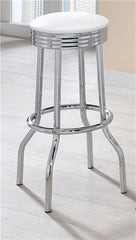 Theodore Upholstered Metal Swivel Bar Stool White (Set of 2) - 2299W
